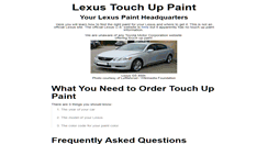 Desktop Screenshot of lexustouchuppaint.com