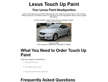 Tablet Screenshot of lexustouchuppaint.com